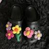 Fresh, Pink Flowers, Hole Shoe Accessories, Flower Shoe Buckle Accessories, Shoe Flowers, Diy, Detachable, Decorative Slipper Accessories
