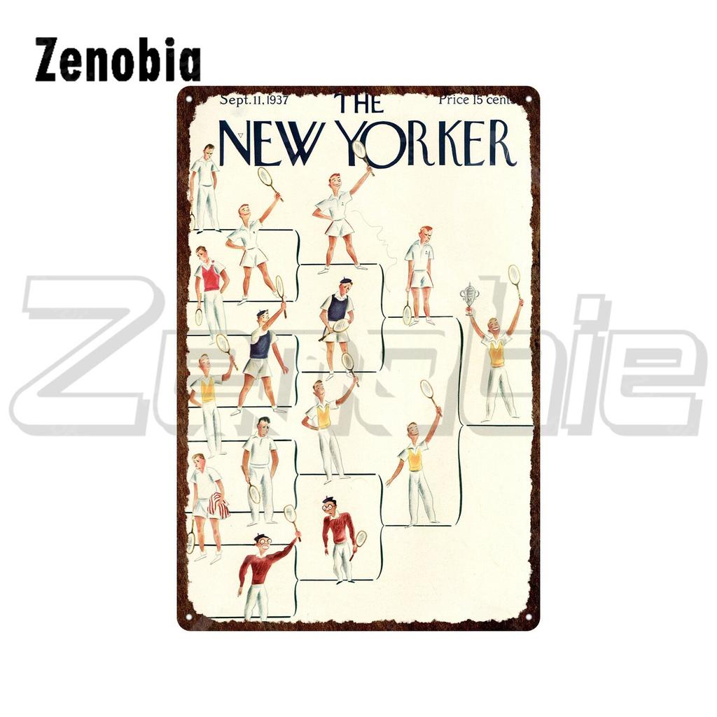 Vintage Travel Tin Sign  Surf Dive Ski  The New Yorker Metal Poster Plate  Decorative Iron Wall Art for Home Decor