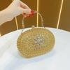 Elegant Evening Clutch Bag With Rhinestones And Chain For Formal Events