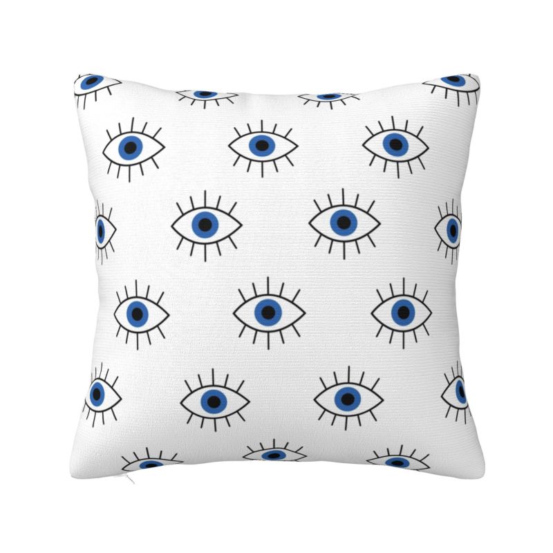 Custom Mediterranean Evil Eye Luxury Pillow Cover Home Decorative Turkish Amulet Culture Cushions for Sofa