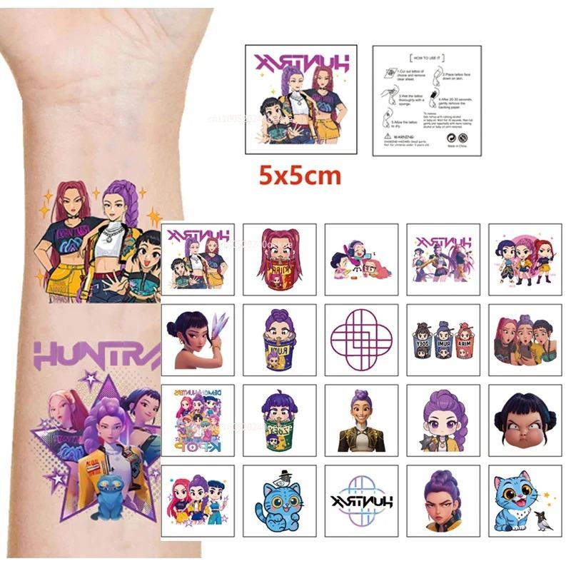 Yeni 20 Adet/Set Karikatür Kpop Şeytan Avcıları Rumi Kang Geçici Dövme Etiketi Rumi Dövme Etiketi Parti Hediyeleri İçin Şeytanlaştırma
