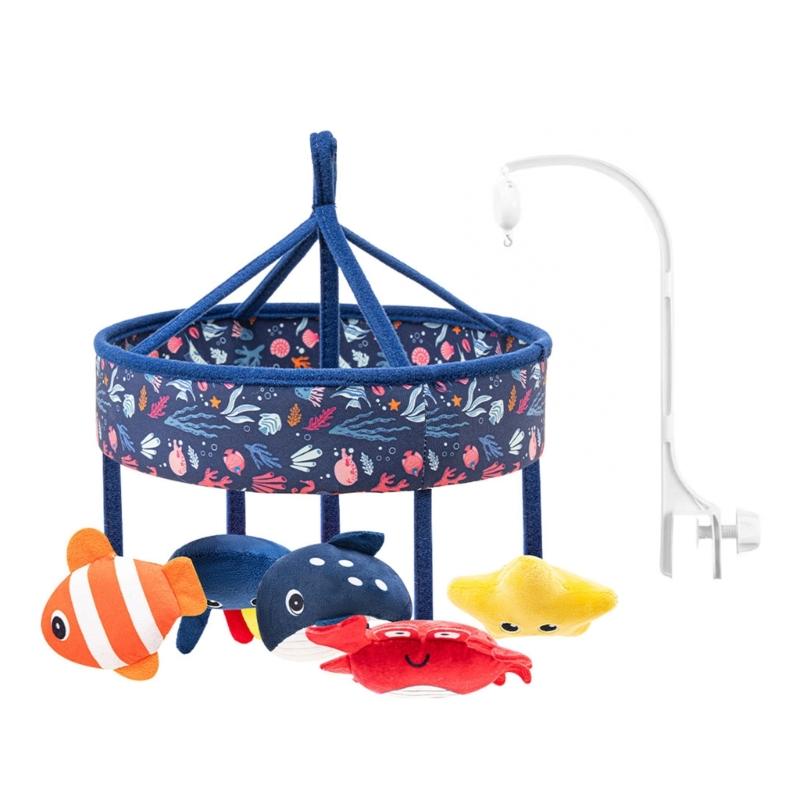 

Ocean Animal Plush Bedside Mobile For Babies Sturdy Crib Mounting Bracket And Calming Lullabies Nursery Decors 1