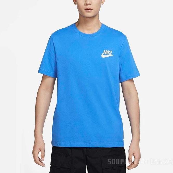 Nike T Shirts Men's Blue Crew Neck Moderate Straight Fit DR7810-435