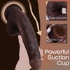 Realistic Black Double-Layer Liquid Silicone Dildo - Soft Skin-like Penis for Women with Suction Cup, Anal Toy & Masturbation Sex Toy