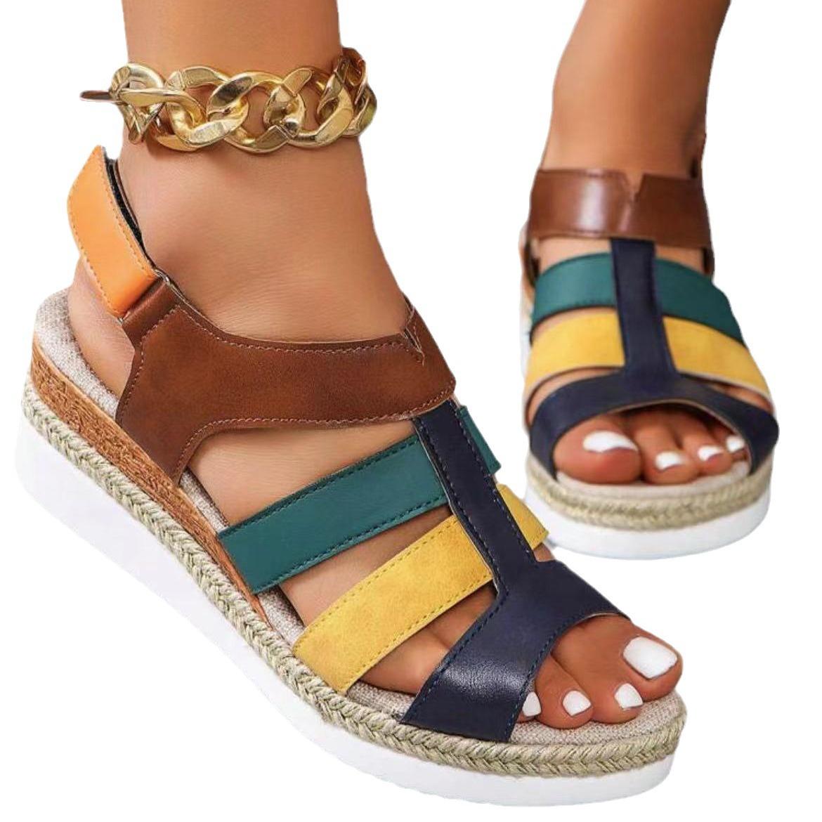 

Women Shoes Plus Size 36-43 Summer Fashion Women Wedges Platform Sandals Med Heel Comfortable Hollow Out Sandalias De Mujer 43