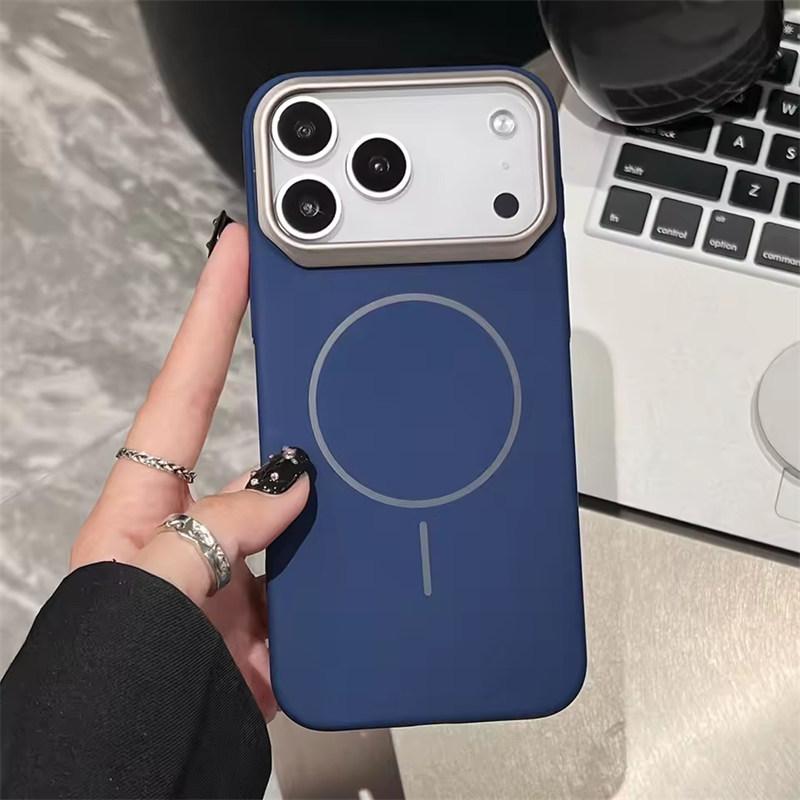 Matte Hard PC Magnetic Phone Case For iPhone 17 Air 16 15 14 13 12 11 Pro Max Plus For Magsafe Blade Lens Shockproof Armor Cover
