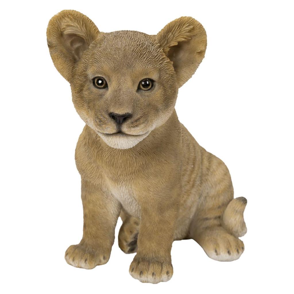 Ubia Sitting Baby Lion x x cm Doll Figurine Ornament Animal Garden Decoration Realistic Cute Lion H15377 (Small) 19.1 11.5 18.1