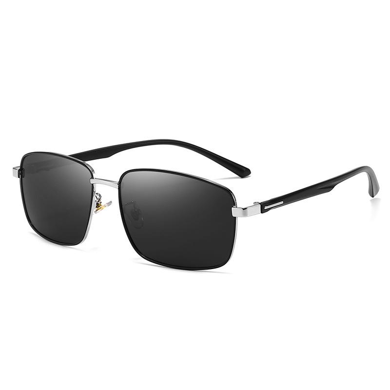 

Business Metal Square Frame Polarized Sunglasses Luxury Oversized UV Protection Sun Protection Sunglasses 5027 серебряный