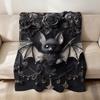 vintage dark-themed bats and flower Flannel soft warm plush blanket sofa living room pet hogar bedroom gift home Car portable