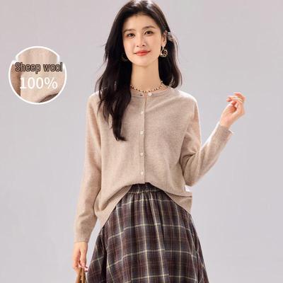 Women's 100% Merino Wool Thick Cardigan Sweater