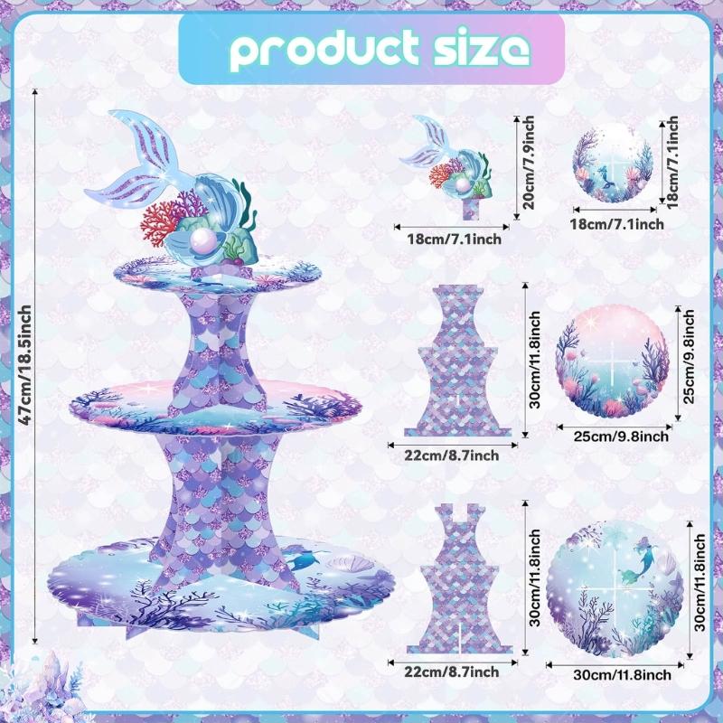 Convenient 3Tier Cupcake Stand Portable Cake Stand Convenient Cardboard Cupcake Tiers Stands for Different Gatherings