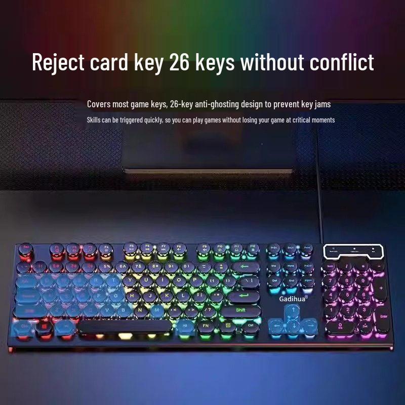 USB Wired Mechanical Feel Keyboard for Gaming and Office