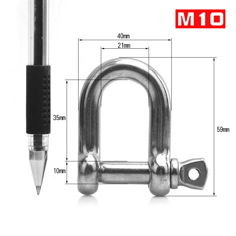 304 Stainless Steel Bow Shackle - Tow Hook, Marine Rope Ring, Chain Lifting Rigging Connector