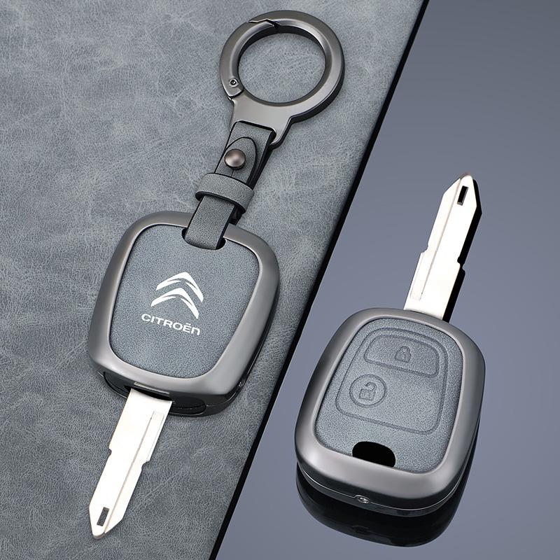 Zinc Alloy Leather 2 3 Buttons Car Flip Remote Key Case Fob Protector Cover For Citroen C1 C2 C3 C4 XSARA PICASSO Accessories