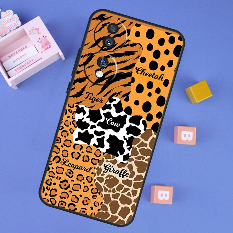 Tiger leopard print panther For Honor 90 50 70 Lite Magic 6 5 Pro Case For Honor X8b X9b X9a X8a X7a X6a X9 X7 X8 Cover