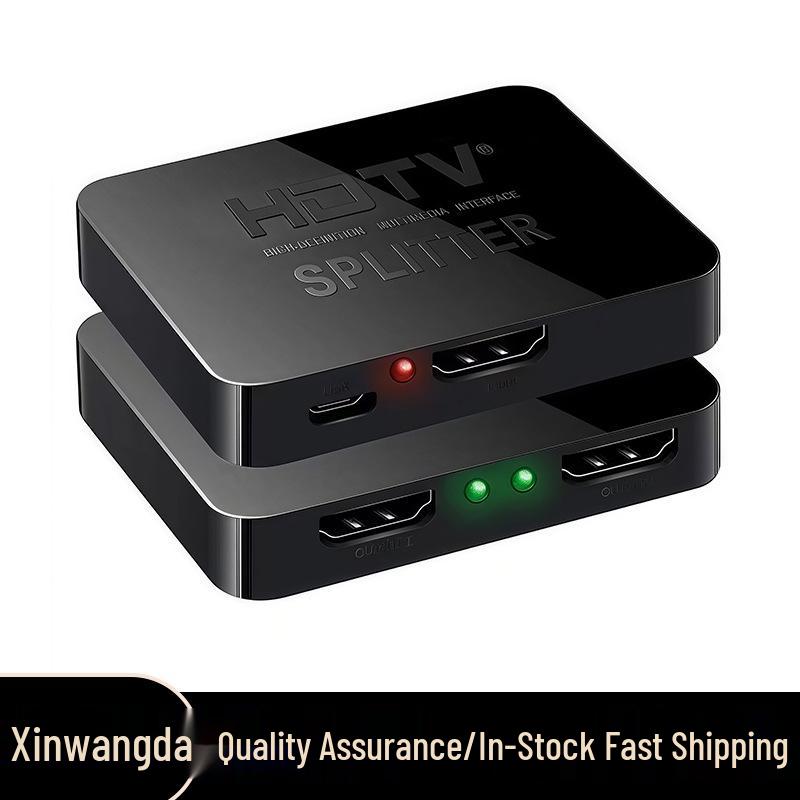 4K HDMI Splitter - 1 Input To 2 Outputs, Mini HDTV Video Mirroring Device