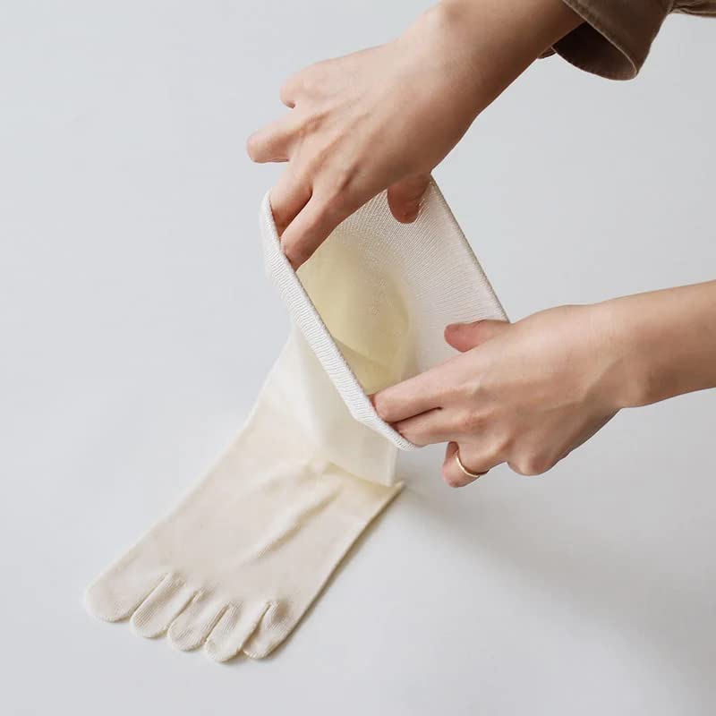 Kurashikinu Silk Natural Suitable for Sensitive and Dry Prevents Made in Five-Toe Socks, 100% Silk, Unisex, Skin, Cold, Warms, Layers, Japan,