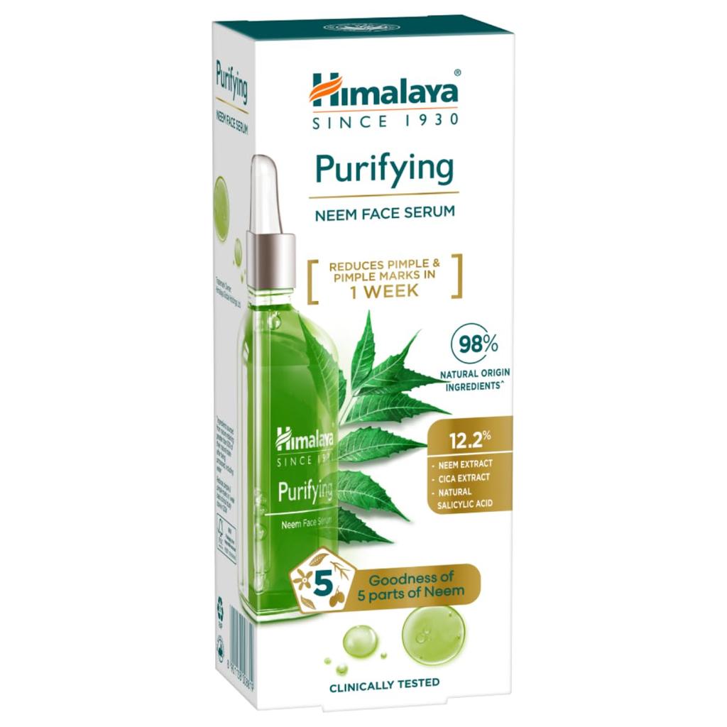 Himalaya Purifying Neem Face Serum 30ml Pack of 1 | 2% Salicylic Acid with Cica for Clear Skin