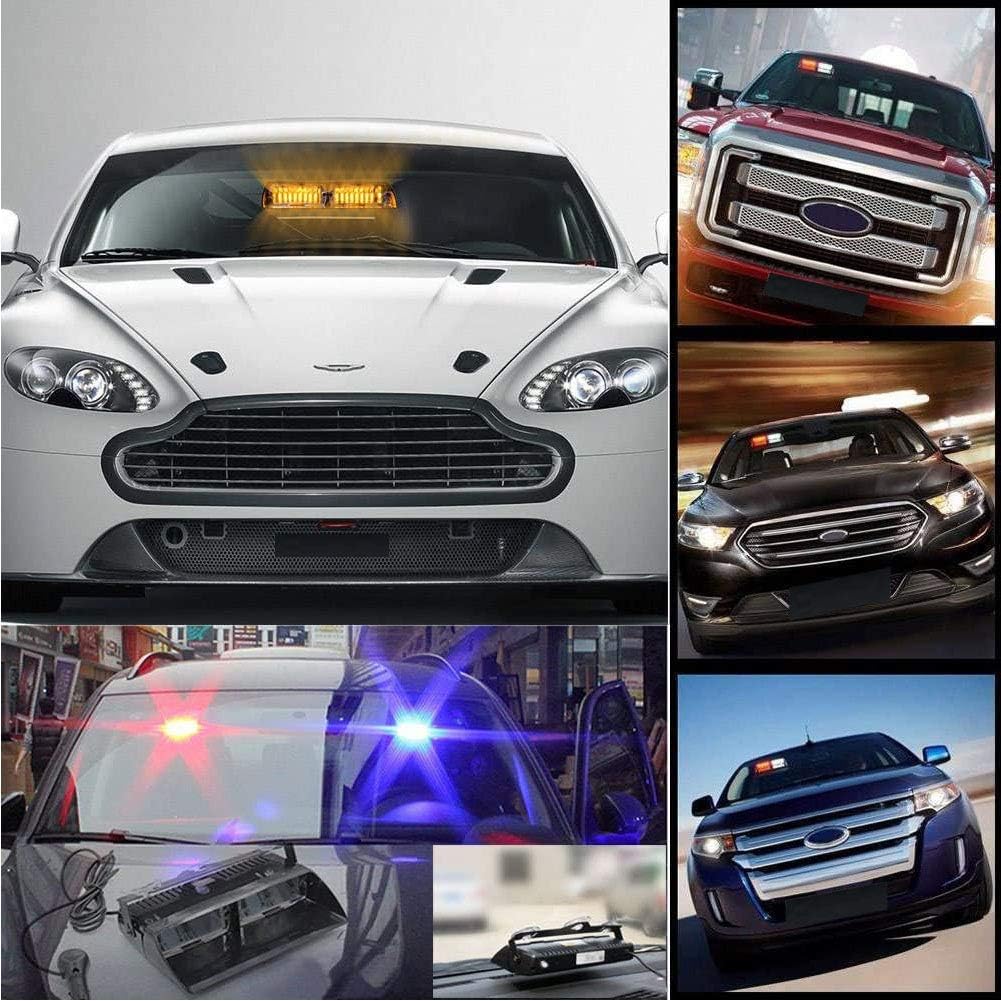 LED Emergency Warning Light 16 LED High Intensity Windshield Hazard Warning Flashing Strobe Law Enforcement Interior Roof Dash Windshield Lamp Lights