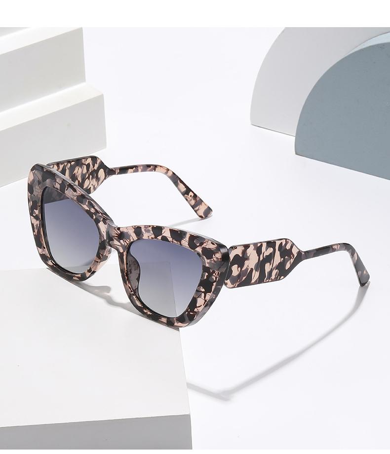 Personalized Color Block Fashion Cat Eye Sunglasses European and American Style Women's Casual Sun Protection Sunglasses