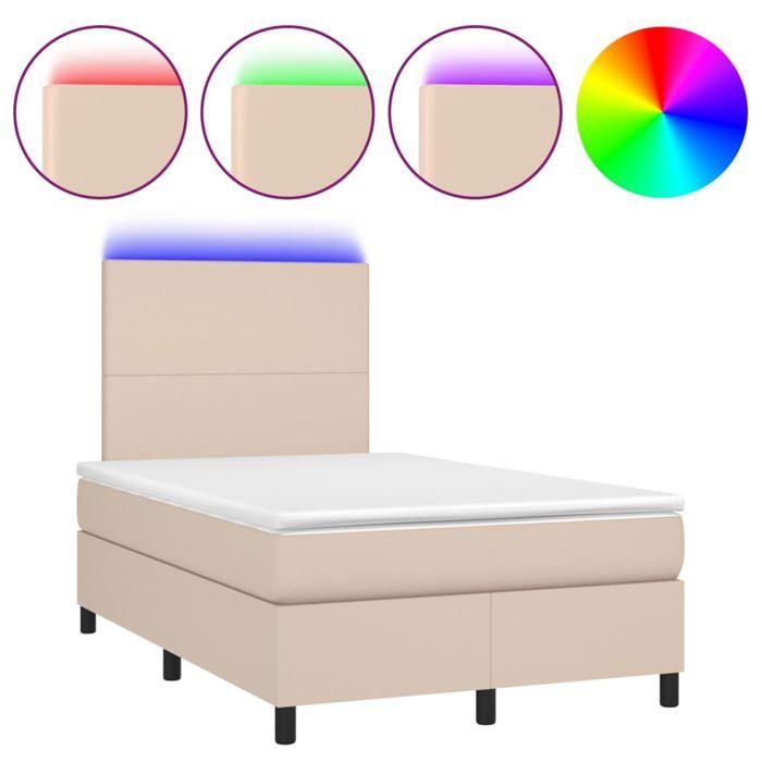 VidaXL Bed Slat Base with LED Mattress, Upholstered Bed, Double Bed, Adult Bedroom Interior Bed, 3135818