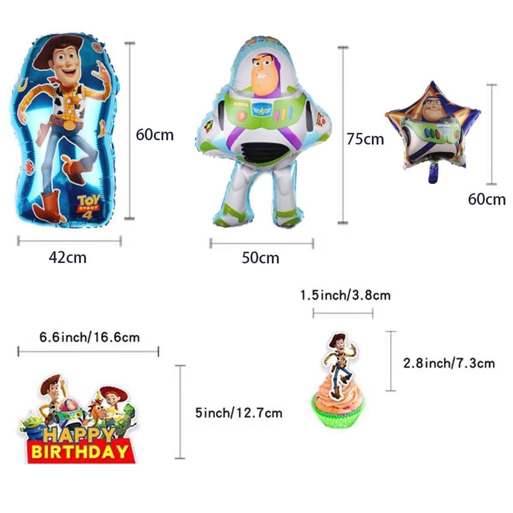 25-teiliges Toy Story Dekorationsbanner mit Geburtstagsballons, perfekt für Geburtstage, Jubiläen, Kindertag und mehr.