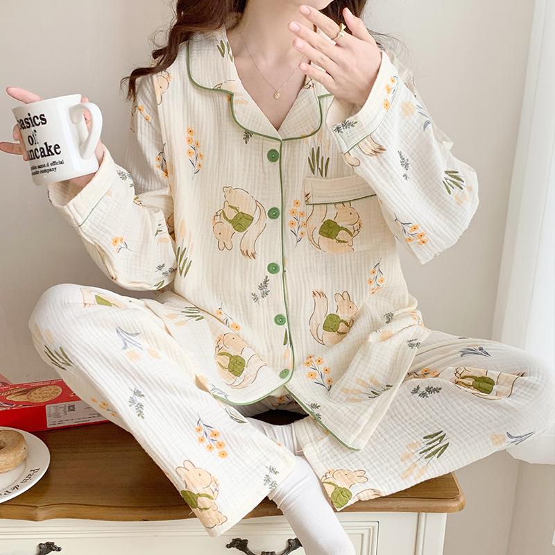 Cotton Gauze Maternity Robe Spring Autumn Thin Kimono Nursing Pajamas Summer Pregnancy Postpartum Breastfeeding Home Wear