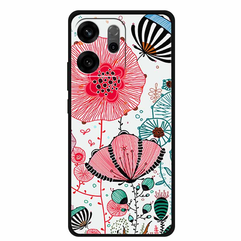 For Oppo Reno14 F Case 3D Flowers Emboss Phone Cases for Oppo Reno 14 F Reno14F 5G Back Protective Covers Soft Silicone Bumper