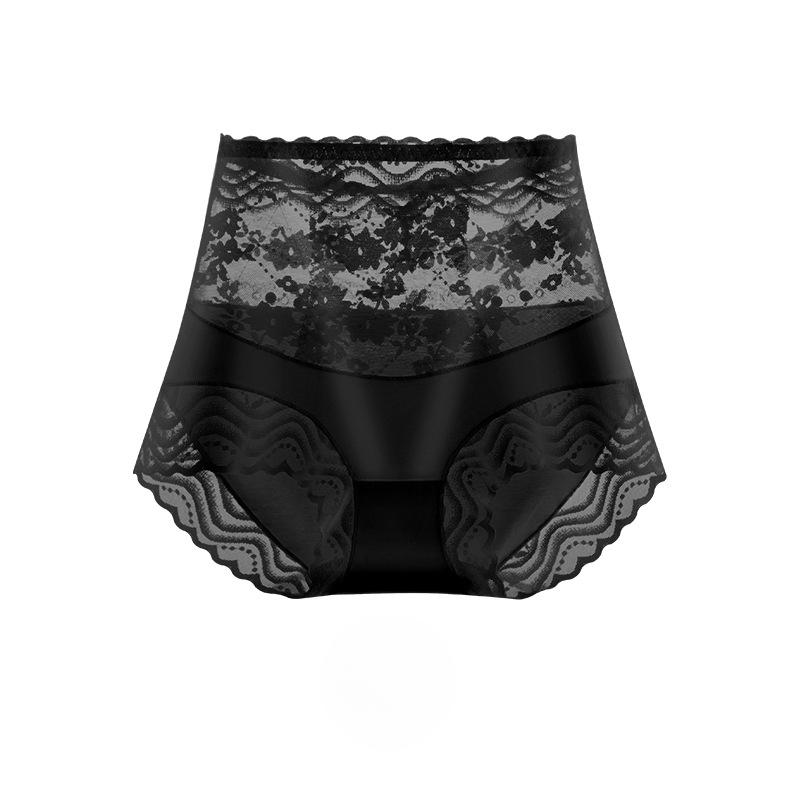 Hoch taillierte Unterwäsche für Damen aus Spitzenslips aus reiner Baumwolle mit einem taillierten Schritt, angehobenen Hüften, großer taillierter Dreiecksslip