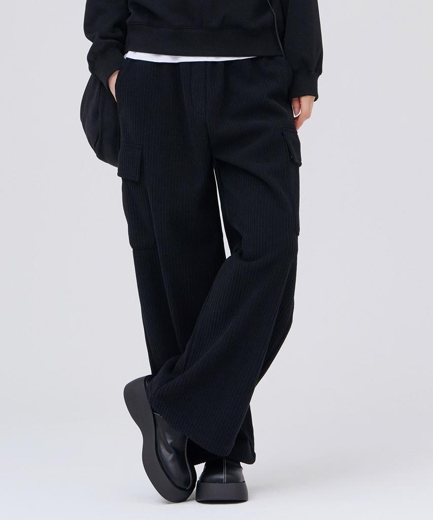 CHASECULT Women'S Wide Cargo Corduroy Pants - Black