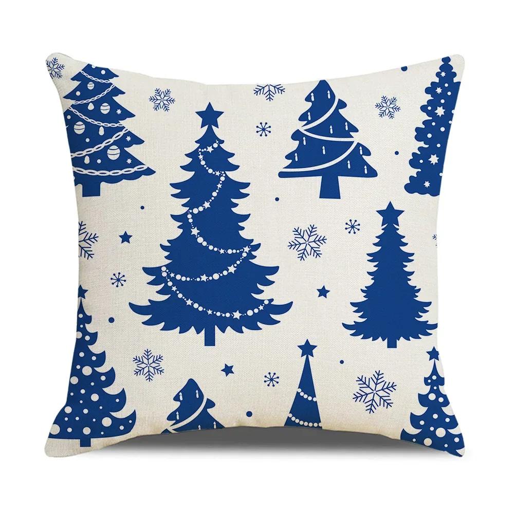 Xmas Cushion Cover Pillowcase Holiday Decor Christmas Pillow Covers Antler Bear Snowflake Christmas Tree Pillow Case