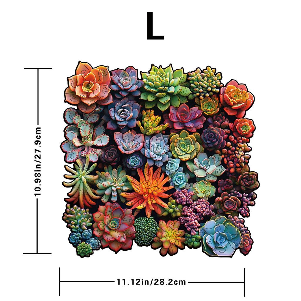 Succulent Puzzle Toy Wooden Special-Shaped Puzzle Holiday Gift High Difficulty Decompression Puzzle