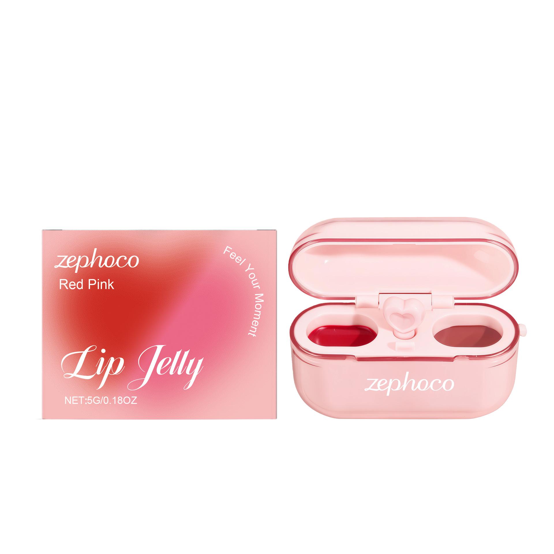 Zephoco Radiant Shine Jelly Lip Gloss - Two-Tone, Lightweight, Smooth, Natural, Everyday Versatile Texture