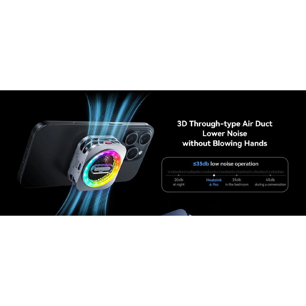 Nubia RedMagic Cooler 6 Pro Global Version Magnetic Phone Radiator Up To 41℃ Cooling AI Temperature Control For Game Phone