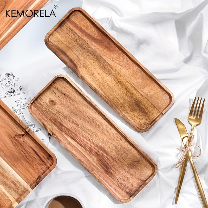 1PCS Acacia Wood Coffee Tray Food CupTrays Decorative Wood Tray Dessert Candy Bamboo Tray Gongfu Tea Tray