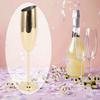 Vergoldetes Glas mit langem Stiel 304 Edelstahl Gold Champagnerglas Metallkelch Hochzeitsparty
