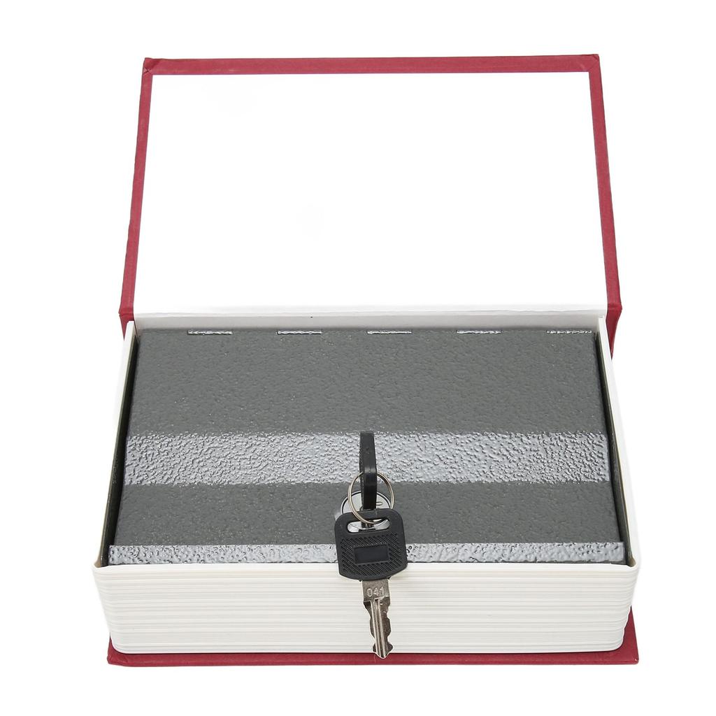 Book Safe Storage Box with Keys Stainless Steel Secret Hidden Book Shape Case for Home Office Shop