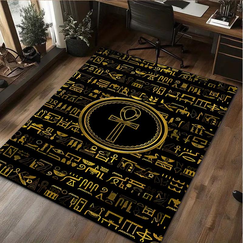

1Pc Pharaoh of Egypt Print Rug - home decoration Carpet For Living Room Bedroom Flooring Computer Chair Area Rug 40x60cm( 15x23in )