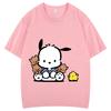 Children's T-shirt Sanrio Printed Pochacco Tops for Boys Loose Tees Cute Simple Style Cartoon Girl Clothing