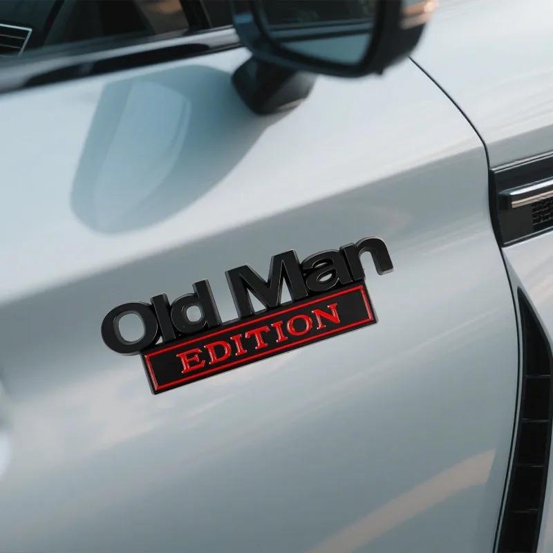 New Old Man Edition Metal Car Sticker Badges Old Man Logos Car Decals Motorcycle Decoration for Car Trunk Door Decoration Badges