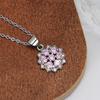 Pink Snowflake Pendant Necklace - Elegant Clavicle Chain for Women, Japanese/Korean Style, Versatile Gift