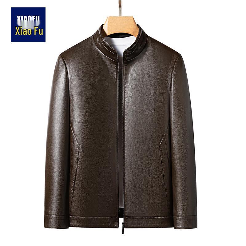 

Men s Business Casual Faux Leather Lapel Jacket L