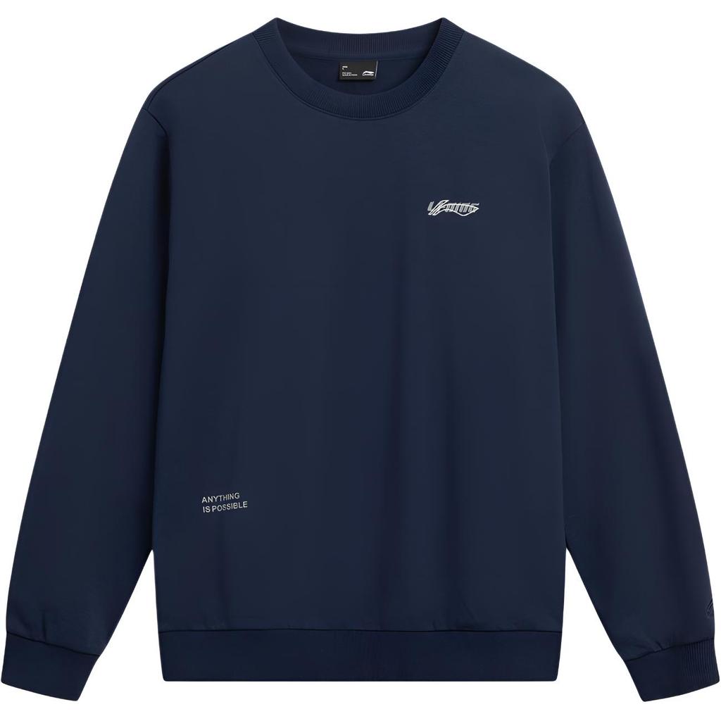 Li Ning Sports Lifestyle Series Fashion Loose Round Neck Letter Brand Logo Printed Sweatshirt Unisex Sweatshirt AWDVF75-8