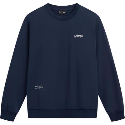 Li Ning Sports Lifestyle Series Fashion Loose Round Neck Letter Brand Logo Printed Sweatshirt Unisex Sweatshirt AWDVF75-8