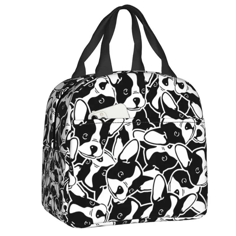 Štěně francouzského buldočka Termoizolační obědové tašky Dámský vzor psí hlavy Opakovaně použitelná nádoba na školní jídlo Bento box