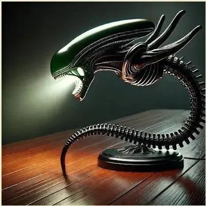Unique Alien Creature Shaped Lamp Holder Bedroom Home Decoration Lamp Resin Desk Lamp Ornament Halloween Decorations Collectible