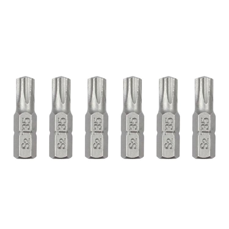 6 Piece Steel Tamper Resistant Bit Set 1/4" Hexagonal Shank Magnetic Screwdriver Bit For Various Applications