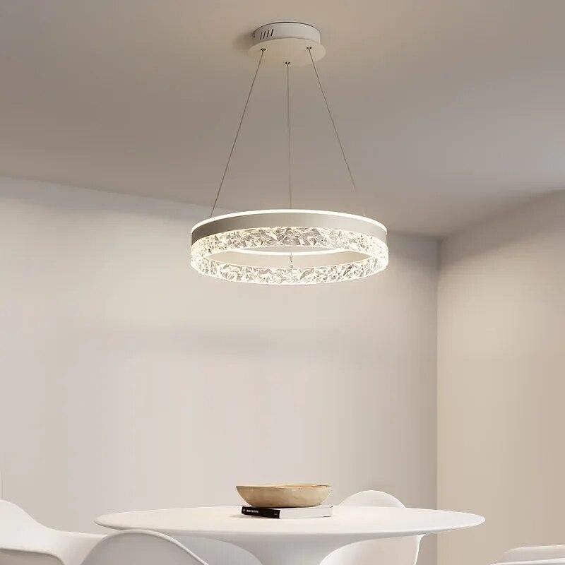 Modern Minimalist Ring Led Pendant Lights Dimmable for Table Dining Living Room Bedroom Chandelier Decor Indoor
