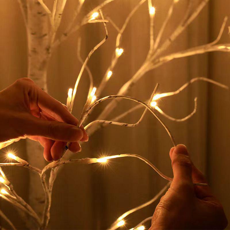 Lumini LED tip șir cu ramuri de mesteacăn - Decor de cameră și iluminat ambiental