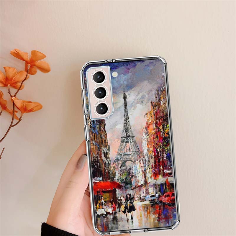 Artist London Painting Oil Painting Phone Case For Samsung S24 FE Galaxy S22 S25 Ultra S25 Edge S21 S23 FE S20 S10 Plus Cover Sh